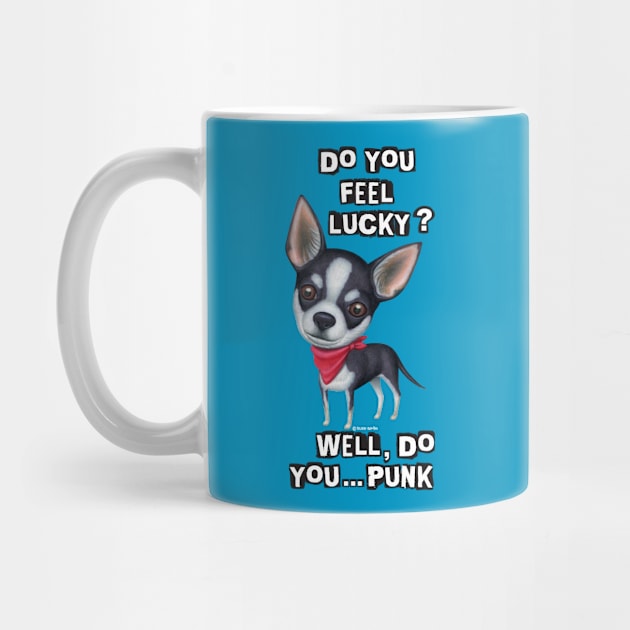 barks funny cute dog puppy small Chihuahua  attitude by Danny Gordon Art